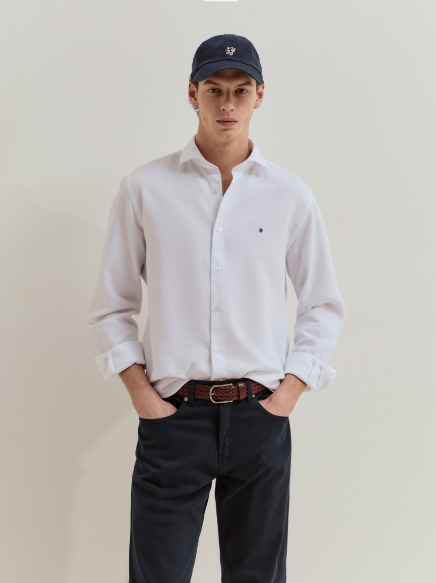 Camisa slim fit de algodão