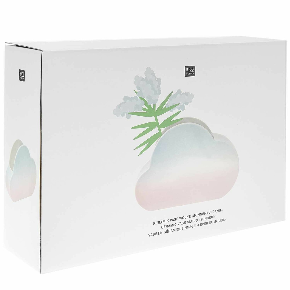 Vase en céramique nuage bleu/rose 25 cm