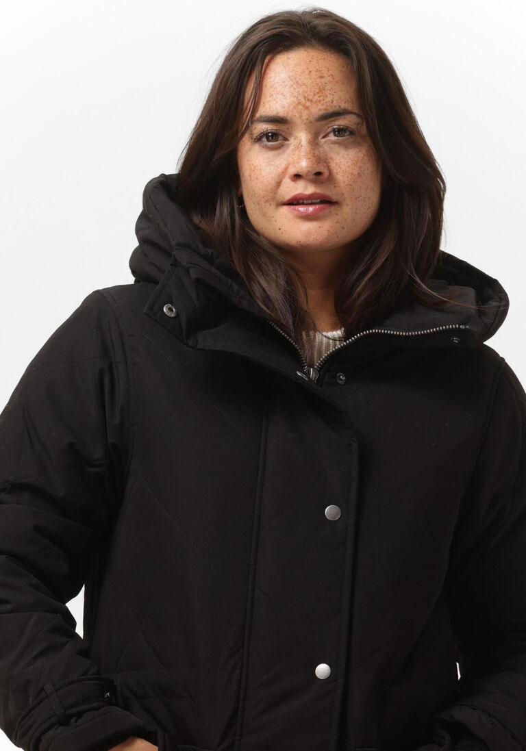 OBJECT zwarte object gewatteerde jas katie long coat
