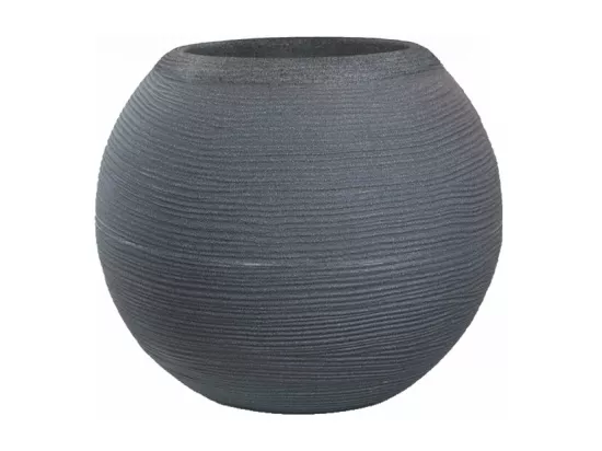 Vase en résine pour plantes d'intérieur et d'extérieur, design sphère ronde d.40x33h Botticelli Gris