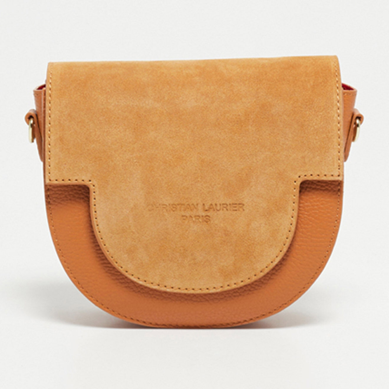 Christian Laurier Sac bandoulière en Cuir Lexa camel - 22x18x8 cm