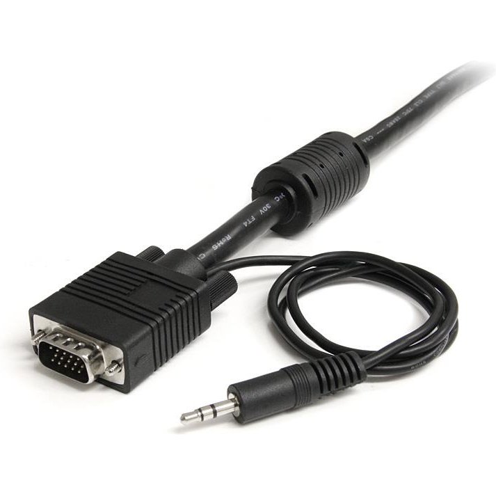 StarTech.com Câble vidéo coaxial pour écran VGA haute résolution 2 m avec audio HD15 M/M