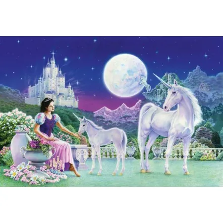 Schmidt Spiele KinderPuzzle - Einhorn, mit Add-on Puschel-Anhänger, 200 Teile