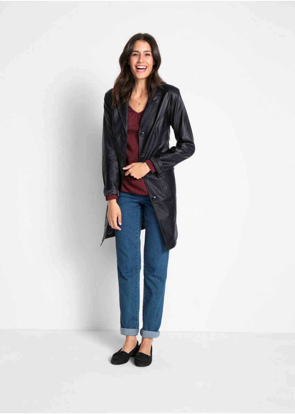 Manteau avec revers, cintré