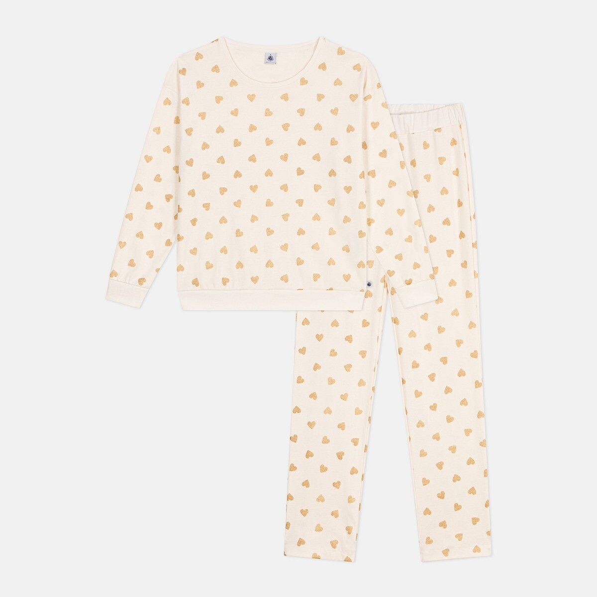 PETIT BATEAU<br>Pijamas com corações dourados