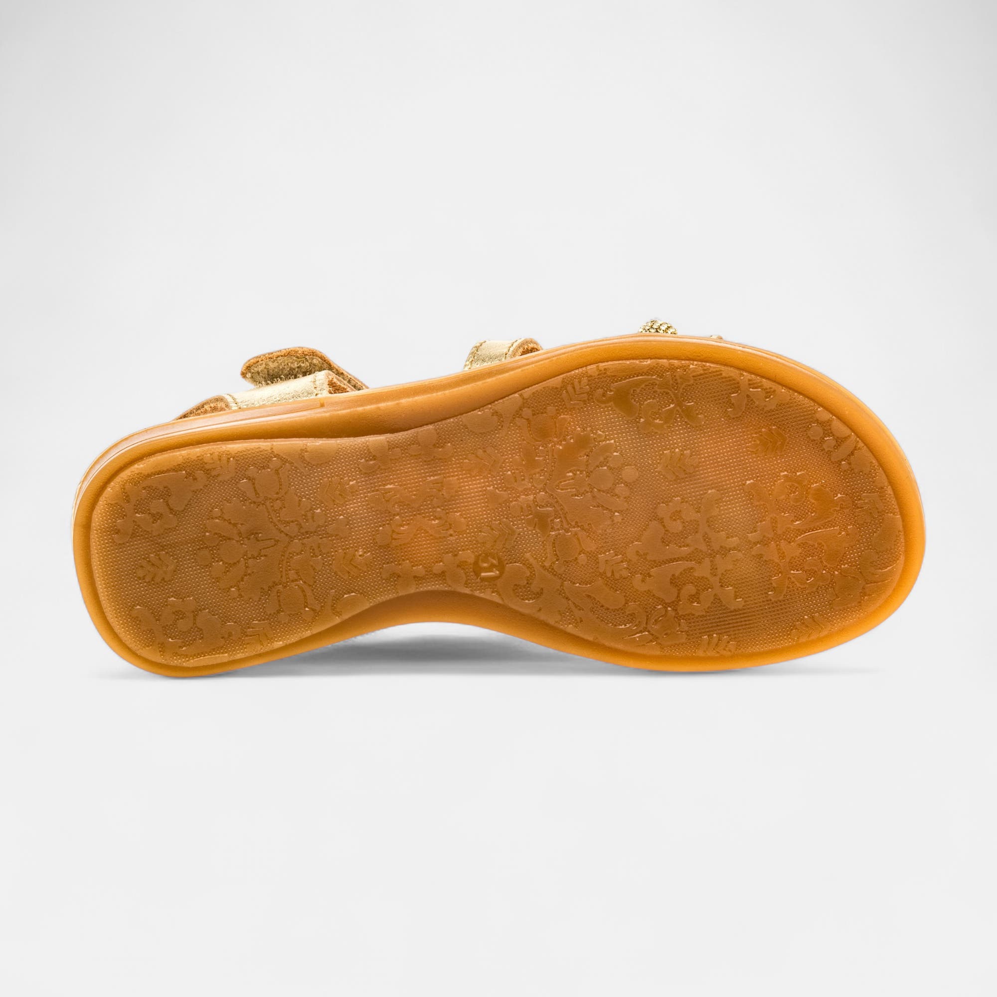 Nu-pieds Fille en cuir or