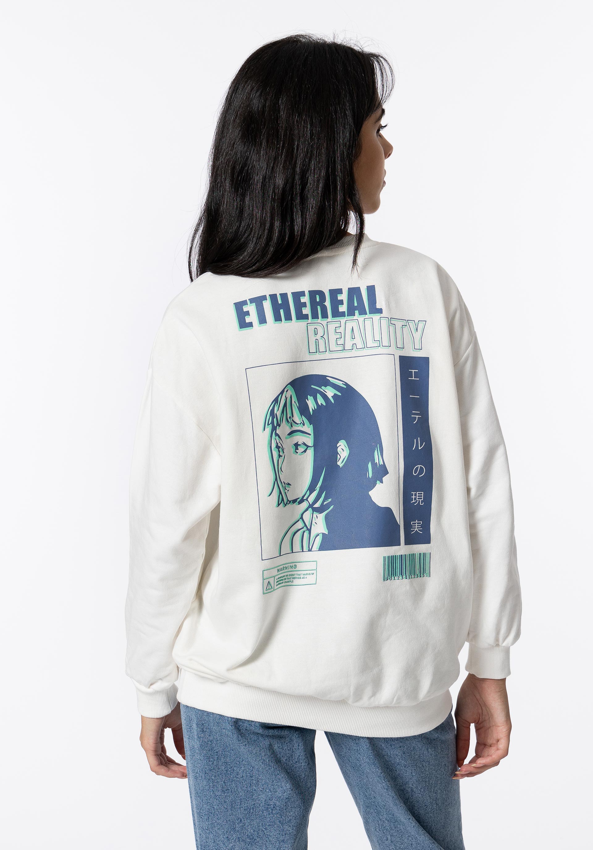 Sweatshirt com Estampado nas Costas