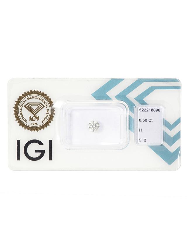 Investment-Brillant, 0,50 ct. weiß, SI, Zertifikat