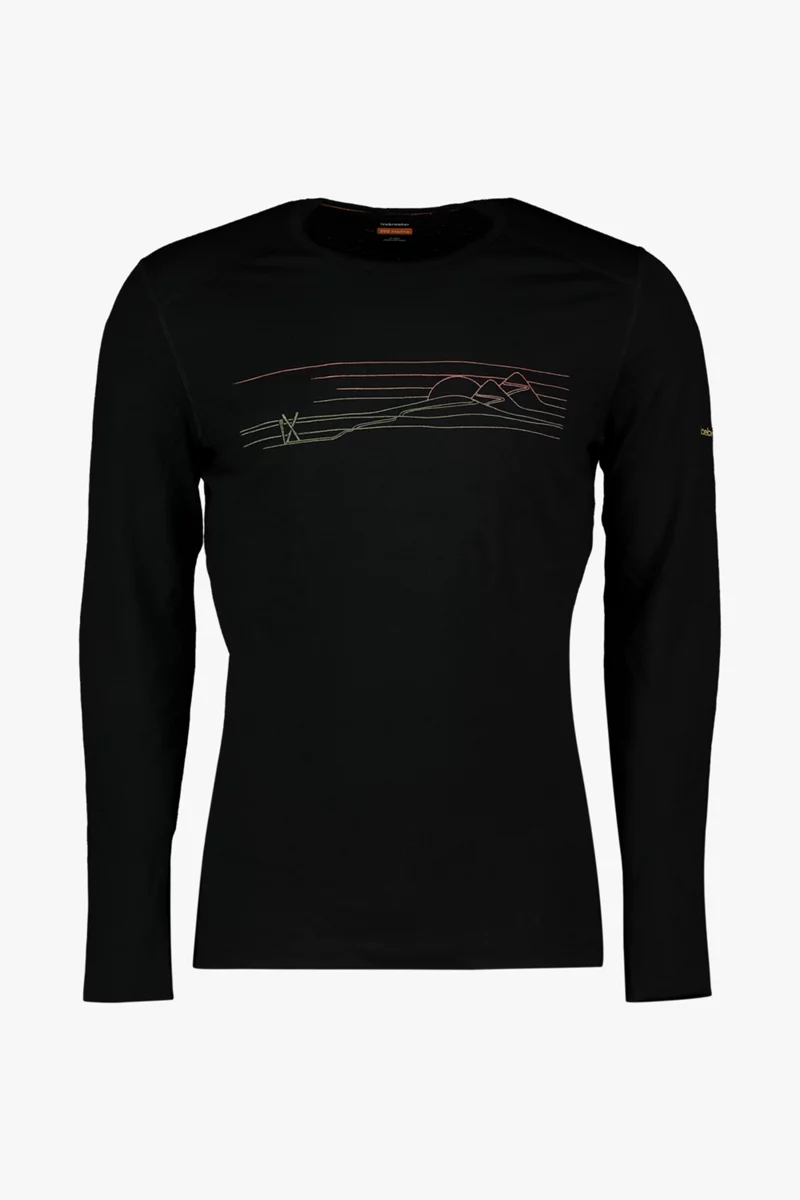 icebreaker Merino 200 Oasis Ski Stripes Herren Thermo Longsleeve