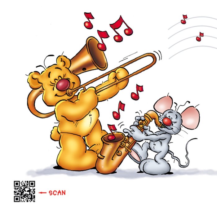 Doodles | Verjaardagskaart | muis | met naam