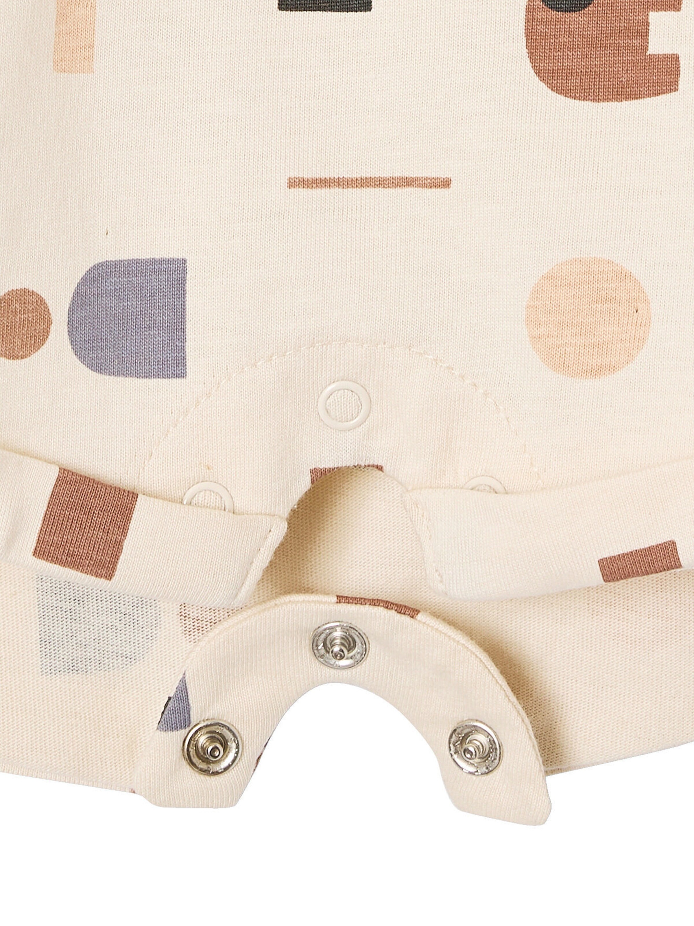 Vertbaudet Bio-Kollektion: Gemusterter Baby Kurzoverall vanille