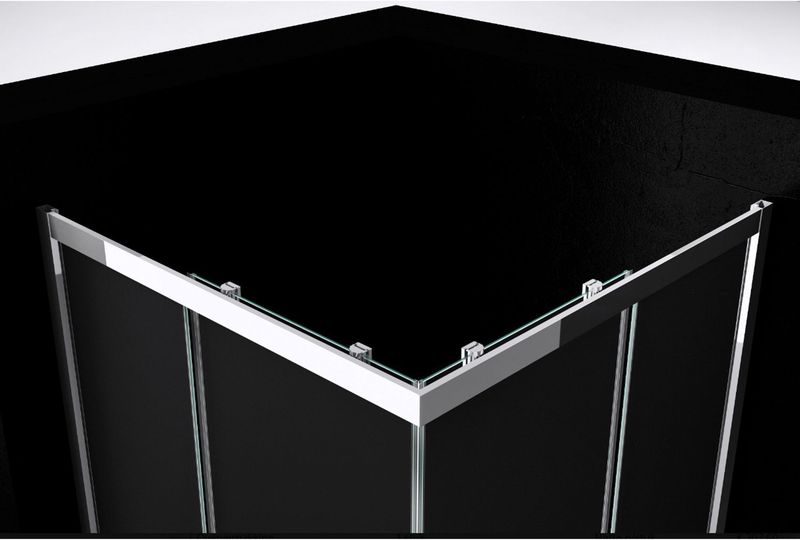 Best Design - Project - Douche Hoekinstap - Helder Glas - Aluminium Profiel