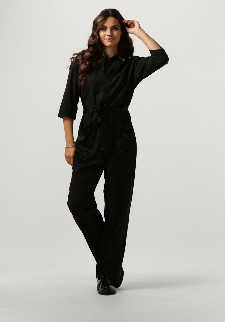 SCOTCH & SODA zwarte scotch & soda jumpsuit beaded collar jumpsuit