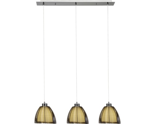 Hanglamp, 3-lichts, B 80 cm, chroom/brons