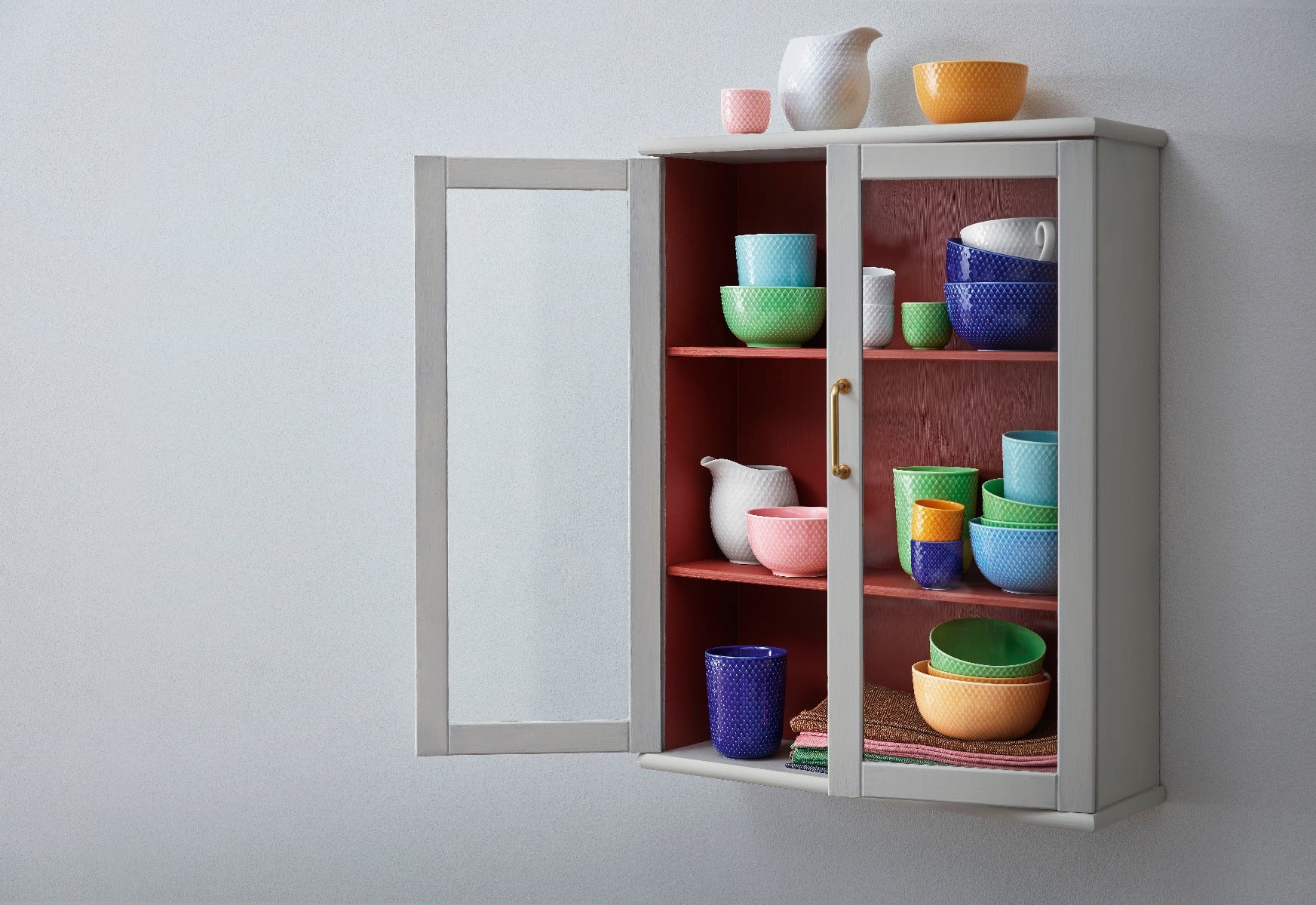 Lyngby Porcelæn  Rhombe Color skål, grøn - H: 6,5 cm.