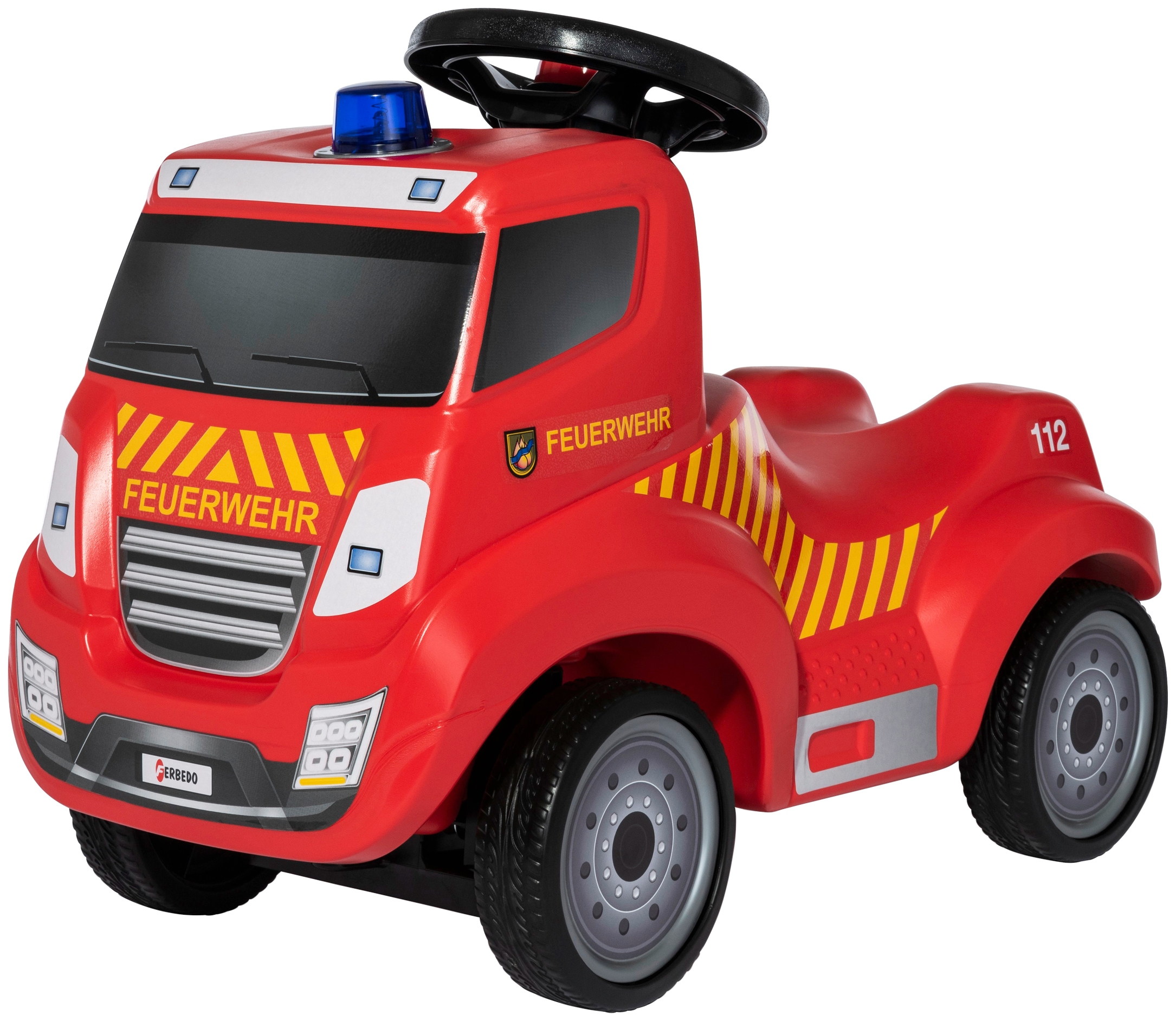 Ferbedo Rutscherauto »Ferbedo Truck Fire« incl. Ferbedo MiniFlash (Blaulicht mit Sirene)