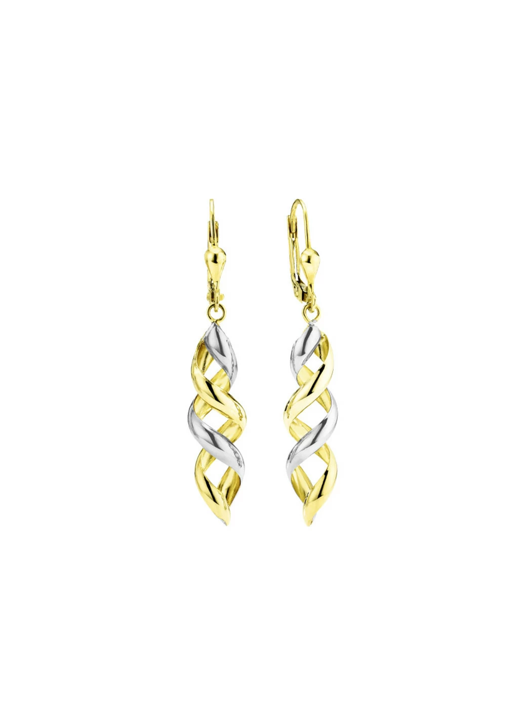 Eleganz in Bewegung: Bicolor-Ohrringe aus Gold 375/- fein