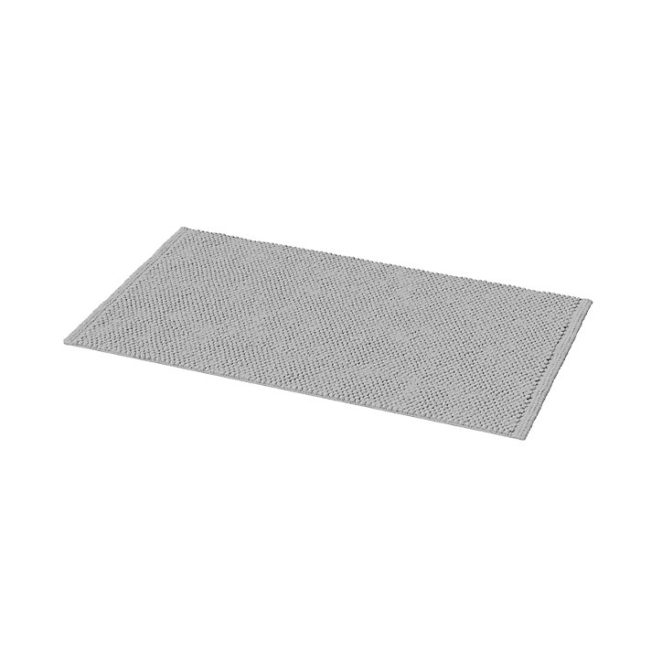Tapis de bain rectangulaire GoodHome Elland coloris gris nuage en coton et polyester L.120 x l.70 cm