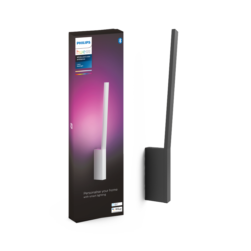 Philips Hue - Liane Wall Light Black - White & Color Ambiance - Black