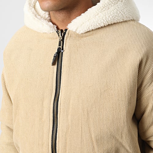 Veste Zippée Réversible A Capuche M50100COW Beige