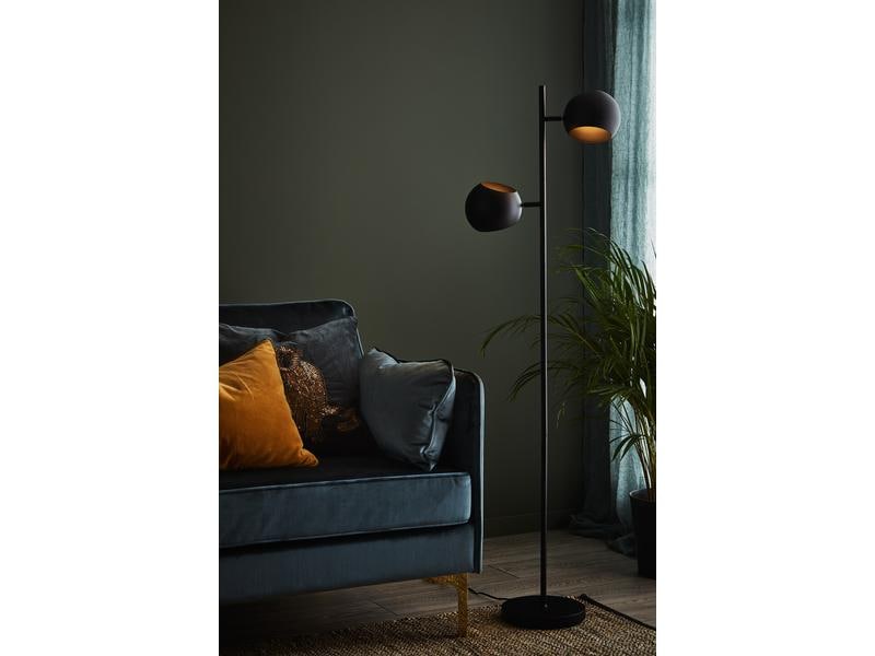 Markslöjd Stehleuchte Edgar, 2 x E14, max. 40W, Schwarz Ständerlampe mit zwei Leuchtenköpfe