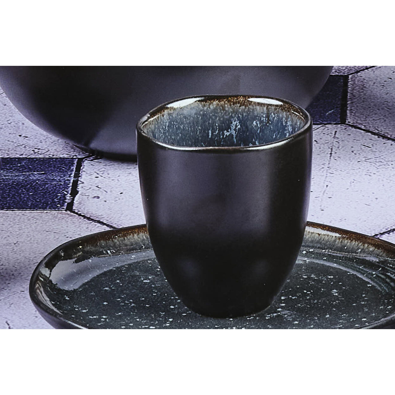 Bjorn 6 Tasses en Grès Iris bleu foncé - 15 cl