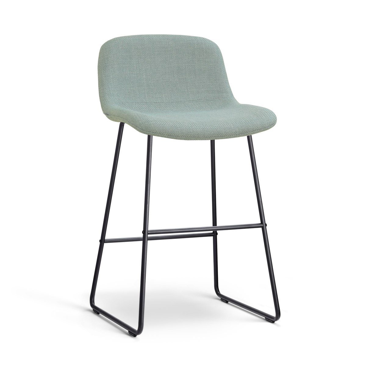 Barkruk Nino-Mats zwart onderstel saliegroen 65 cm