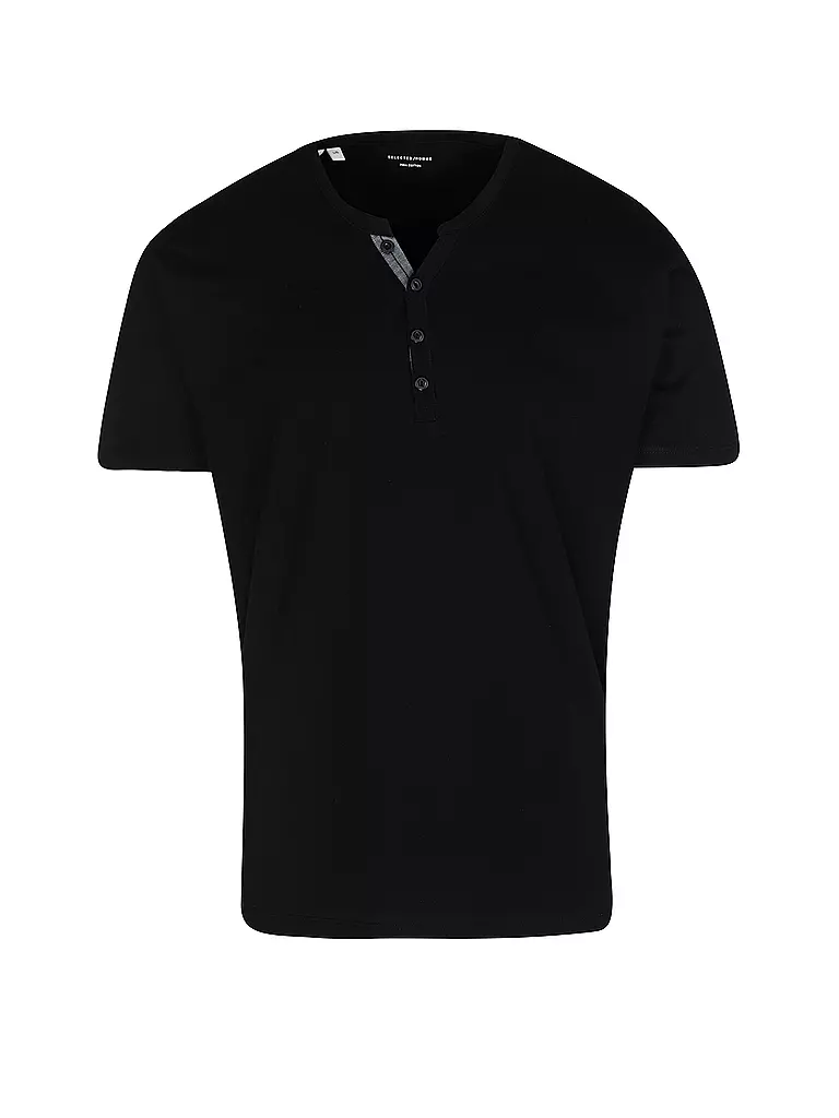 SELECTED T-Shirt SLHPIMA ASK JOE schwarz