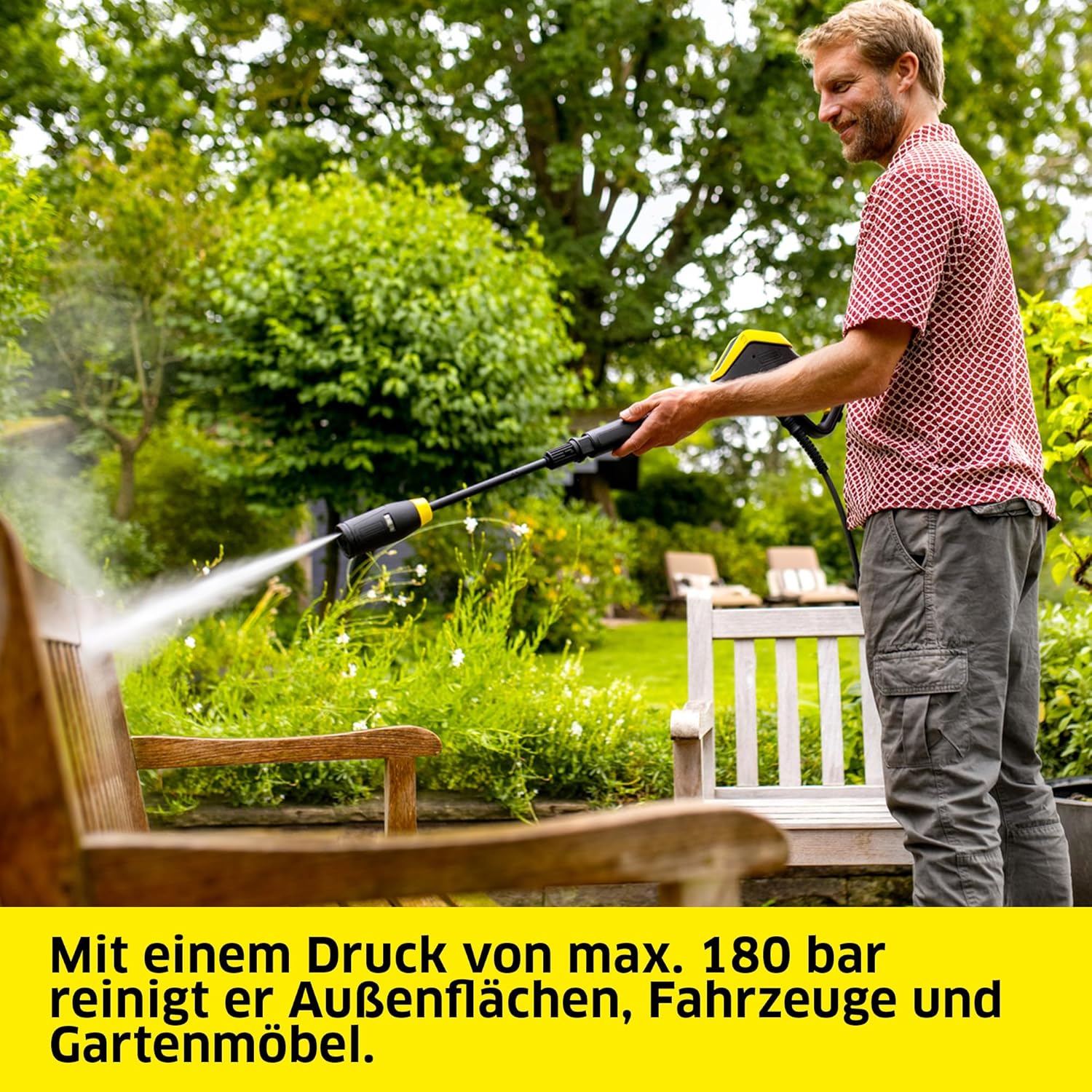 Kärcher Hochdruckreiniger K 7 Comfort Premium Connect Car & Home, max. 180 bar, Fördermenge: 600 l/h, Fläche: 60 m²/h, extra flexibler Hochdruckschlauch, Schlauchtrommel, App-Steuerung, Car & Home Kit