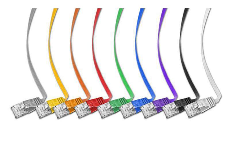Slimpatchkabel RJ-45 - RJ-45, Cat 6, UTP, 5 m, WeissUnscreened/Unshielded Twisted-Pair-Kabel (UTP) mit Klinkenschutz