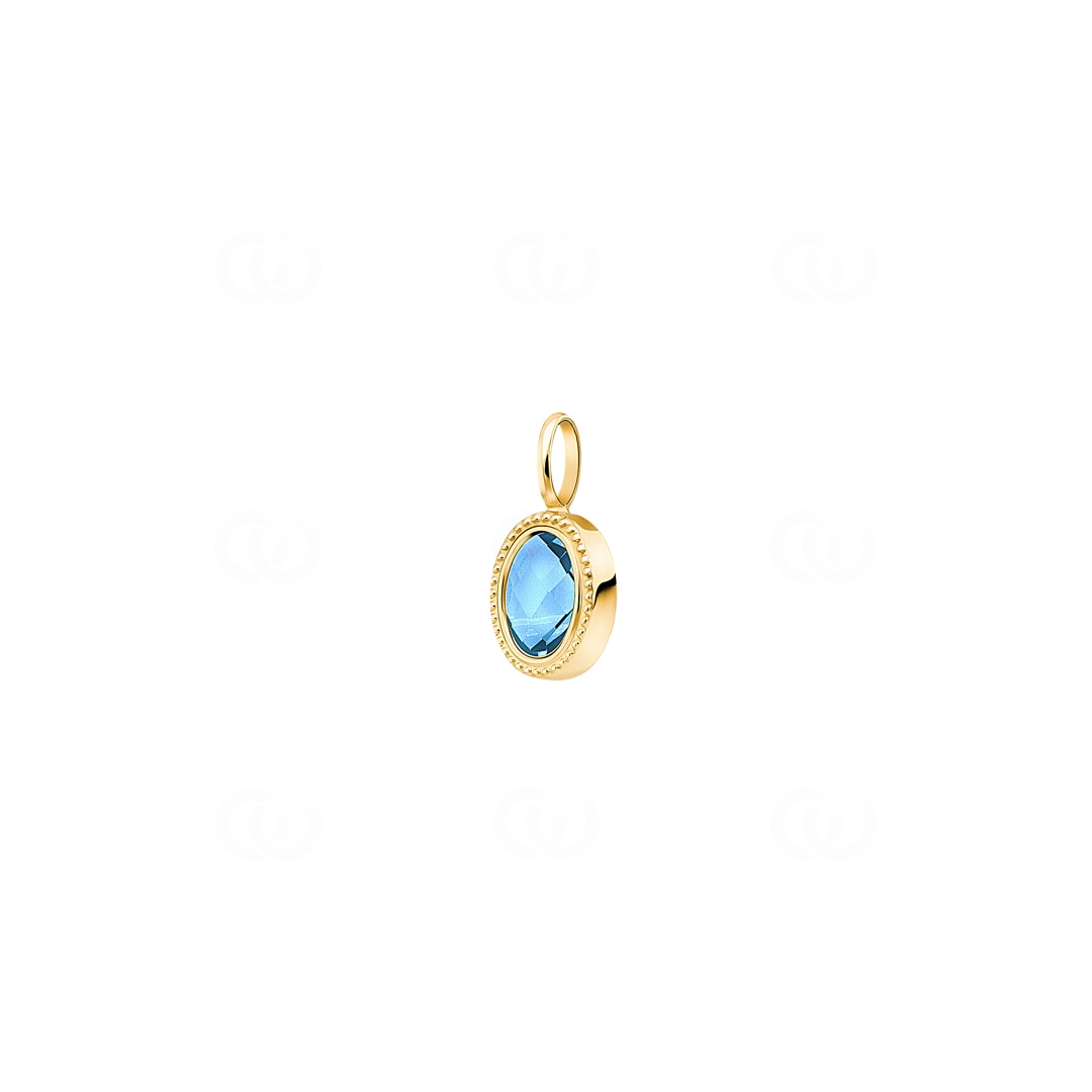 Anhänger 750/18 K Gelbgold mit Blautopas oval