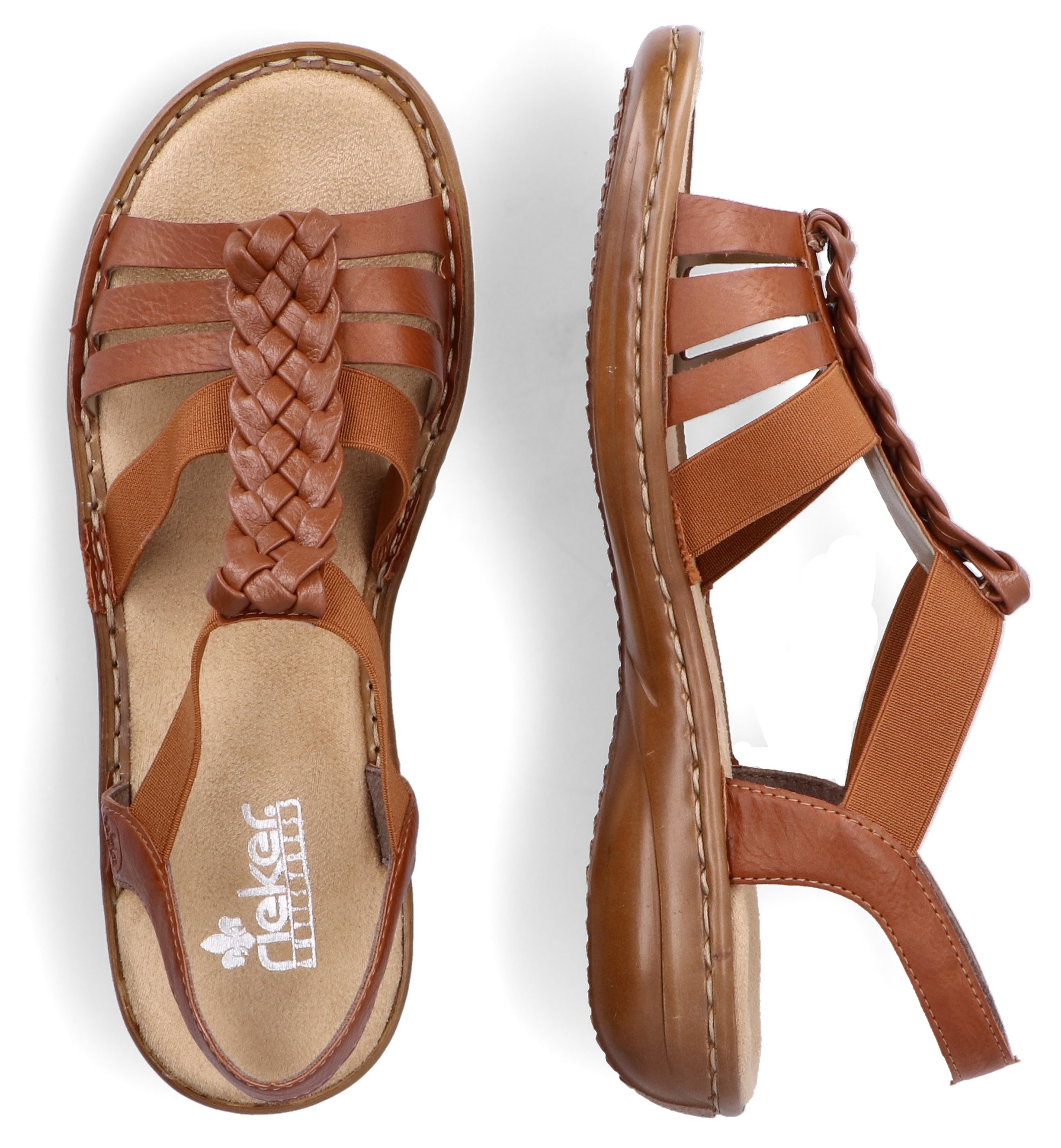 Rieker Riemchensandale  , Sommerschuh, Sandalette, Keilabsatz, mit Stretchbänder