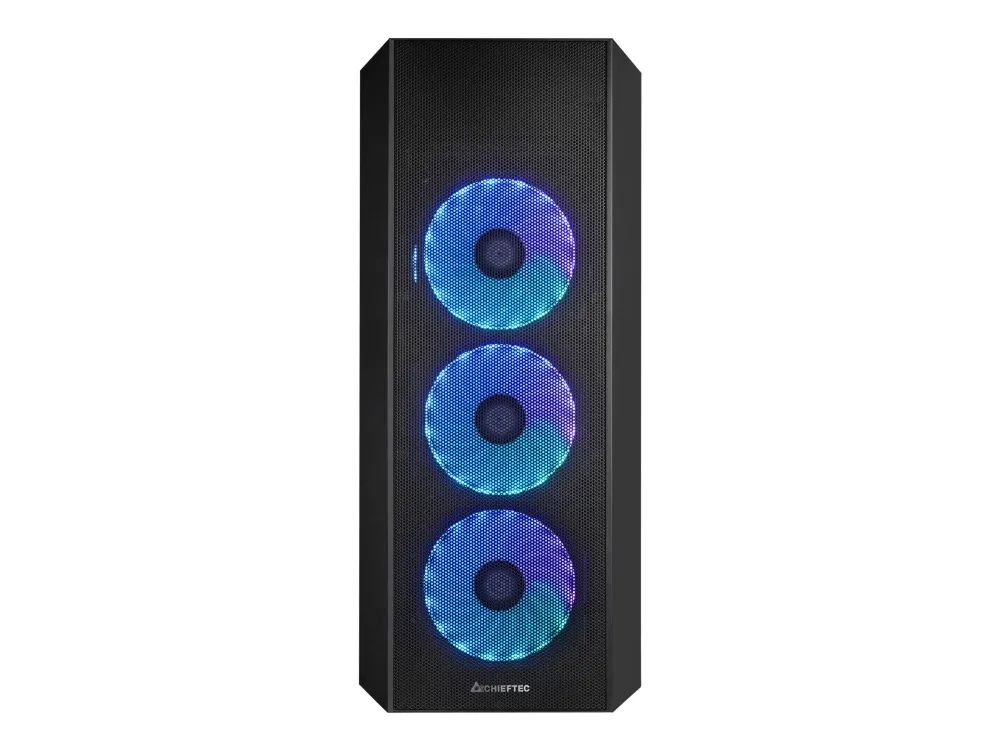 Chieftec SCORPION 4 - Tower - ATX - sidepanel med vindue (hærdet glas) - ingen strømforsyning (ATX) - sort - USB/Lyd