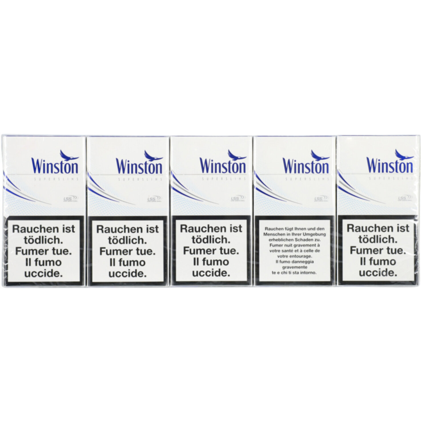 Winston Zigaretten Super Slim Blue Box Stange