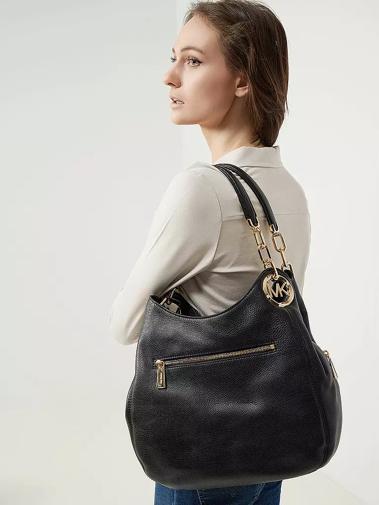 MICHAEL KORS Ledertasche - Hobo Bag LILLIE Large schwarz