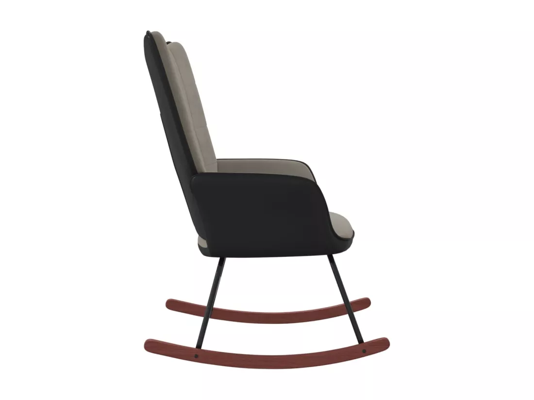 Chaise à bascule Gris clair Velours et PVC