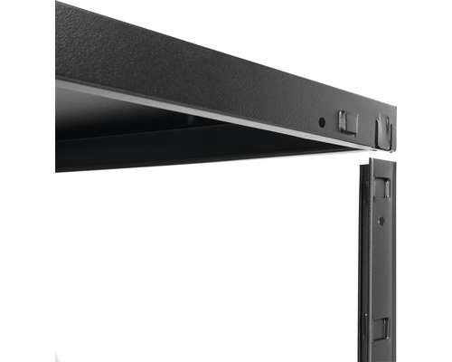 Kaiserthal wandrek, zwarte structuurlak, 170x85x40 cm, 4 legplanken, draagvermogen 260 kg