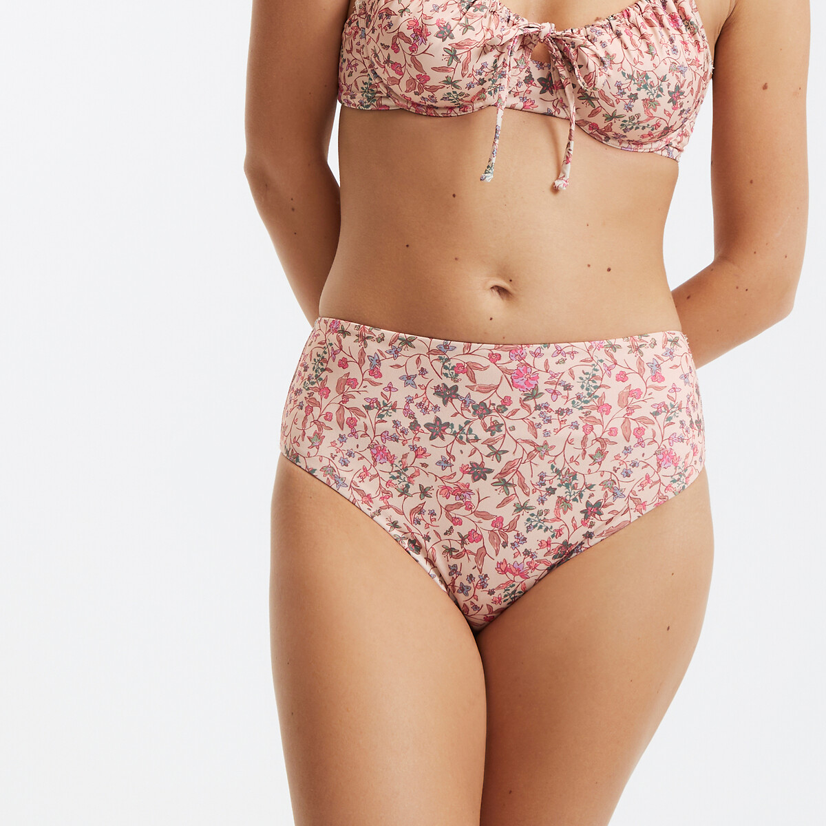 COLEÇÃO LA REDOUTE<br>Calcinha de biquíni de cintura alta com estampa floral