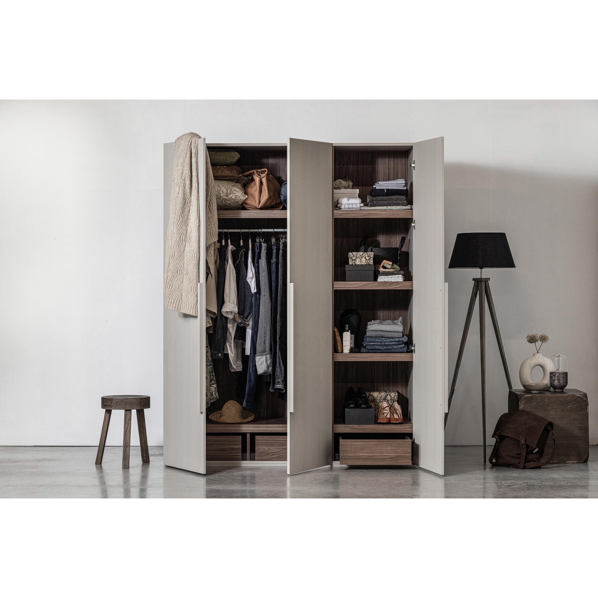 Kleiderschrank RENS 165 x 210 cm Kieselgrau
