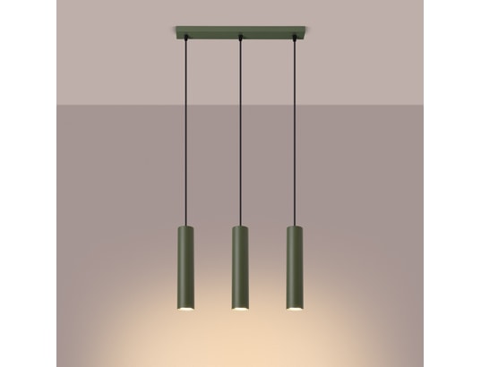 SOLLUX LIGHTING - Suspension Lampe suspendue lagos 3l vert olive