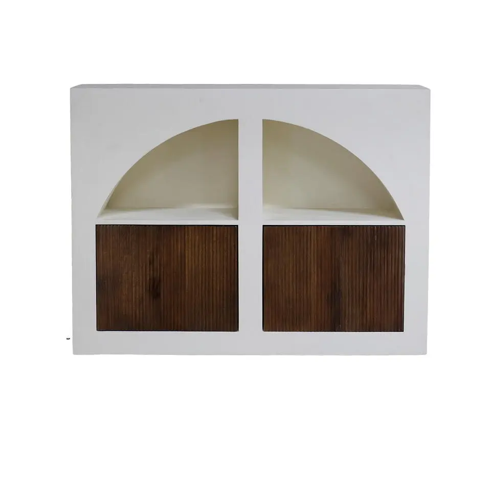 Dressoir Mangohout - Beton Ciré - 120x40x90cm - Miné