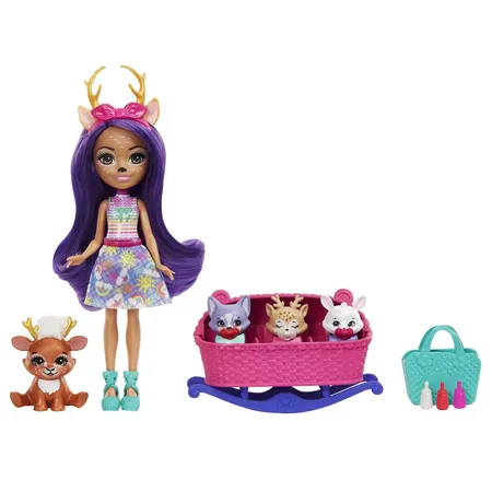Mattel Enchantimals Baby Best Friends Danessa Deer Puppe & Sprint Figur
