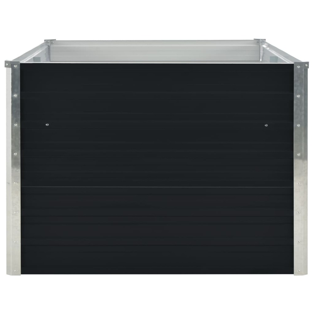 Jardinière 160 x 80 x 45 cm acier galvanisé anthracite