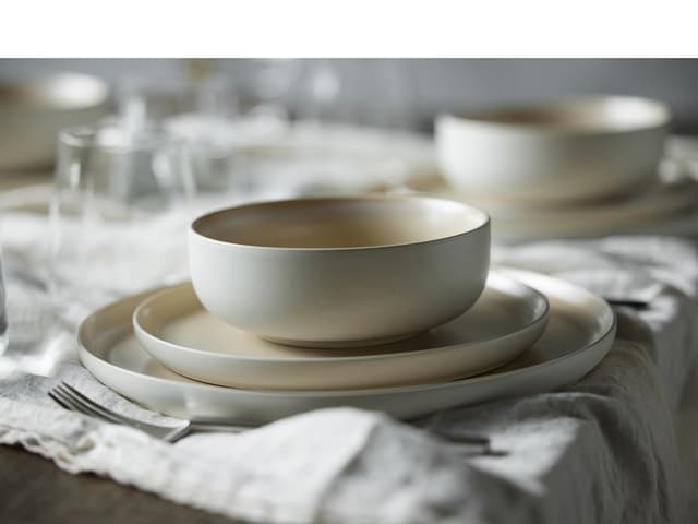 Studio Round Skål Matte white/Matte sand