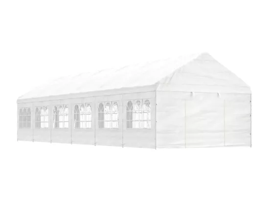 Belvédère avec toit blanc 13,38x4,08x3,22 m polyéthylène