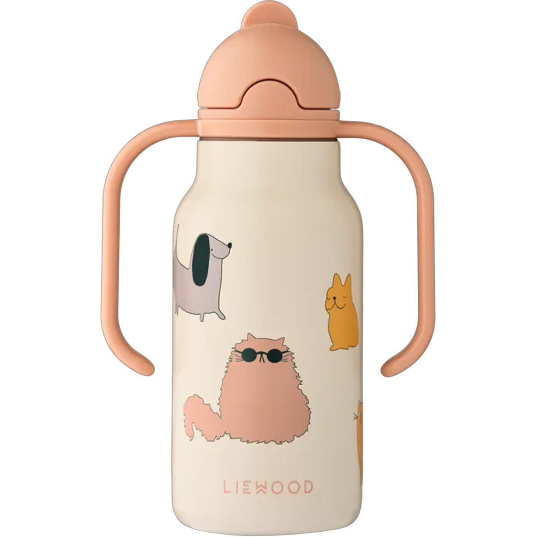 liewood rvs thermosfles kimmie - cats and dogs sandy - 250 ml
