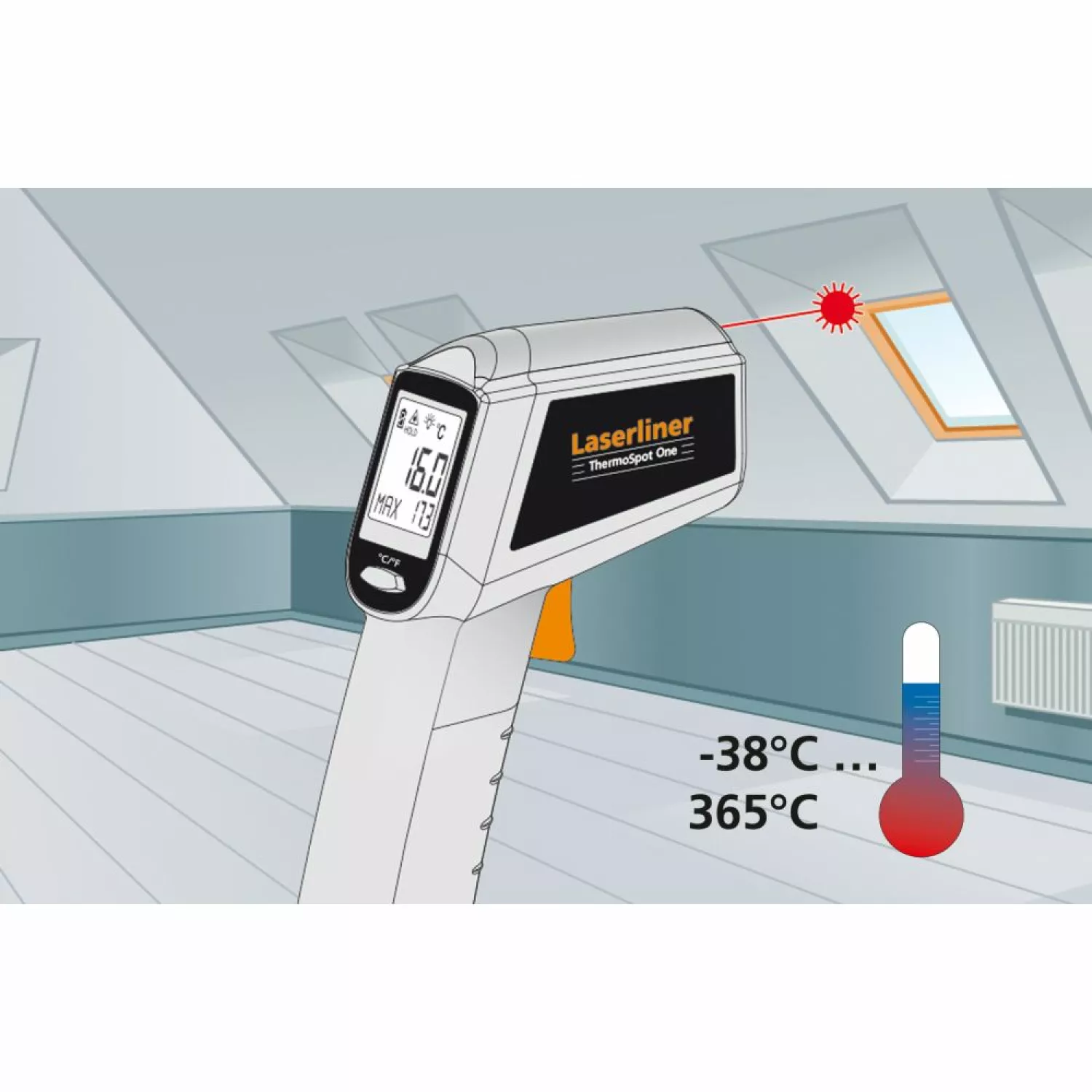 Laserliner ThermoSpot One Infrarood Thermometer met laser - bereik -38°C t/m 365°C