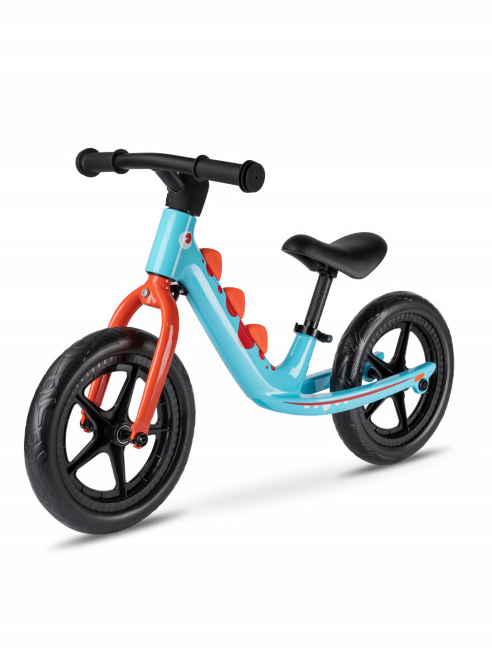 Draisienne balance dino 3d bleu ciel et orange - cadre magnesium et roues eva