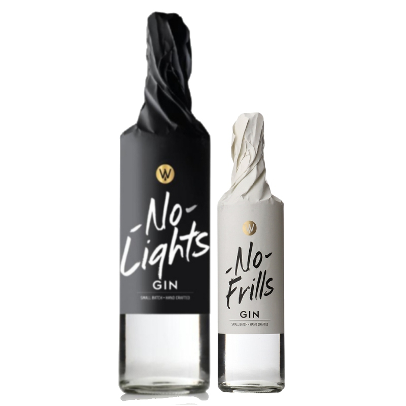 No Lights London Dry Gin 750ml + No Frills 50ml
