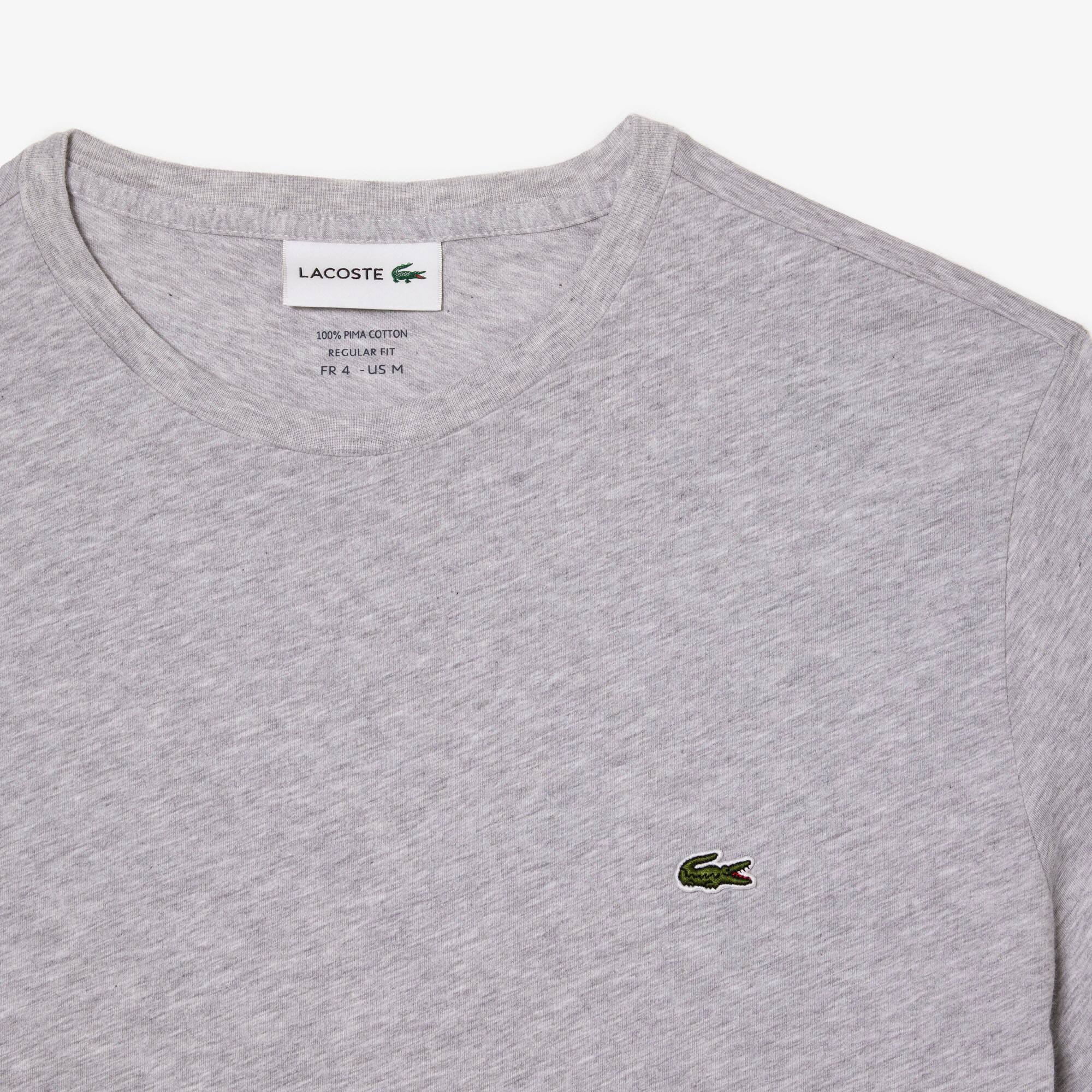 Rundhals-Shirt aus Pima-Baumwolljersey T-Shirts - Grau - Lacoste - Herren